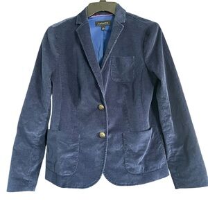 EUC Talbots Corduroy Blazer Navy Two Gold Buttons size 6